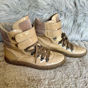 Brunello Cucinelli high top patent leather sneakers